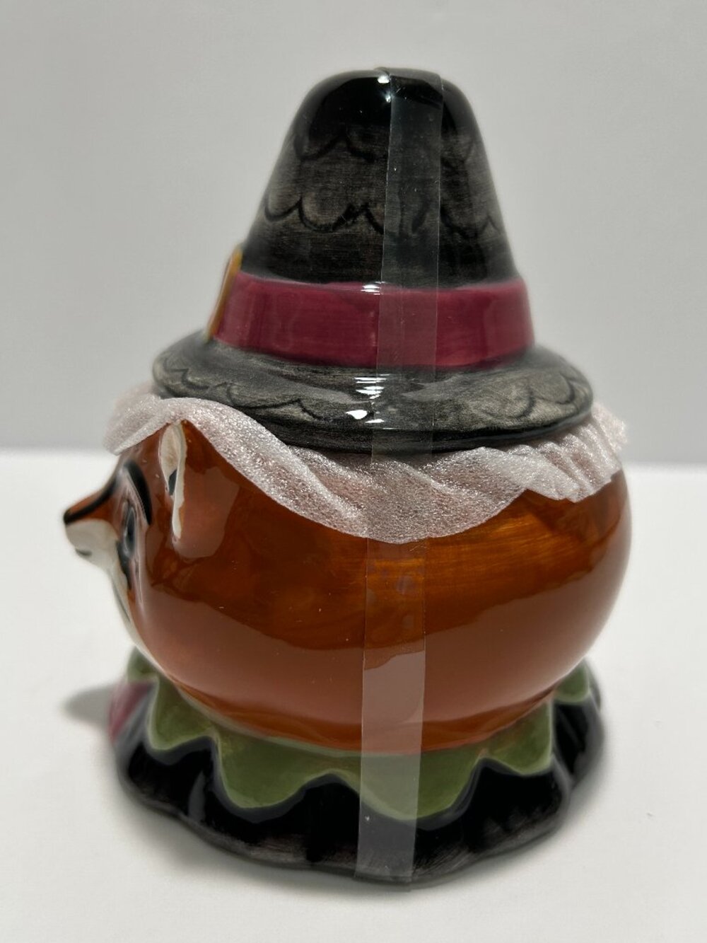 New 2026 Johanna Parker Thanksgiving Pilgrim Fox Critter Bowl Lidded Candy Jar - Picture 2 of 6